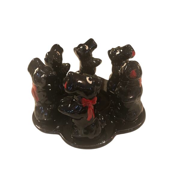 Vintage Hendrickson Scotties /Terriers Circle of Friends Candle Holder 6x3.25 - Picture 3 of 5